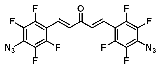 Chemical structure of (1E,4E)-1,5-bis(4-azido-2,3,5,6-tetrafluorophenyl)penta-1,4-dien-3-one