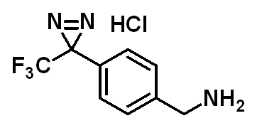 Chemical structure of 4-(3-(Trifluoromethyl)-3H-diazirin-3-yl)benzylamine Hydrochloride