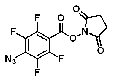 Chemical structure of N-Succinimidyl 4-Azido-2,3,5,6-tetrafluorobenzoate