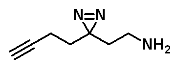 Chemical structure of 2-(3-(but-3-yn-1-yl)-3H-diazirin-3-yl)ethan-1-amine