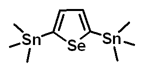 Chemical structure of 2,5-Bis(trimethylstannyl)selenophene