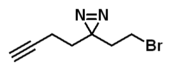 Chemical structure of 3-(2-bromoethyl)-3-(but-3-yn-1-yl)-3H-diazirine