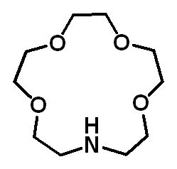 Chemical structure of 1,4,7,10-Tetraoxa-13-azacyclopentadecane