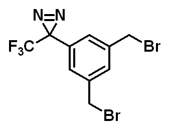 Chemical structure of 3-(3,5-Bis(bromomethyl)phenyl)-3-(trifluoromethyl)-3H-diazirine