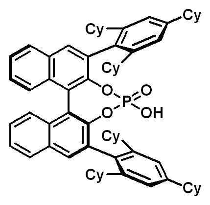 Chemical structure of (S)-4-Hydroxy-2,6-bis(2,4,6-tricyclohexylphenyl)dinaphtho[2,1-d:1',2'-f][1,3,2]dioxaphosphepine 4-oxide