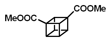 Chemical structure of Dimethyl Cubane-1,3-dicarboxylate