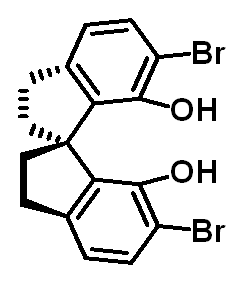 Chemical structure of (R)-6,6'-Dibromo-2,2',3,3'-tetrahydro-1,1'-spirobi[indene]-7,7'-diol
