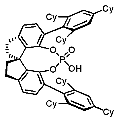 Chemical structure of (11aS)-12-Hydroxy-1,10-bis(2,4,6-tricyclohexylphenyl)-4,5,6,7-tetrahydrodiindeno[7,1-de:1',7'-fg][1,3,2]dioxaphosphocine 12-oxide