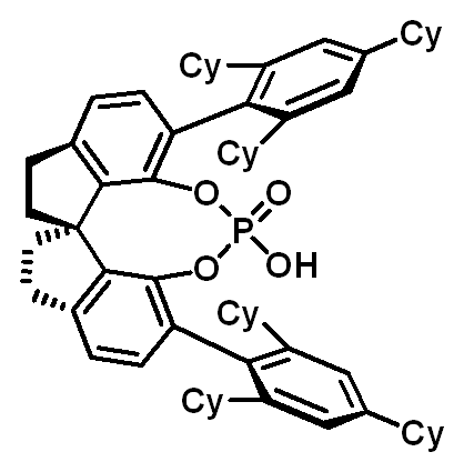 Chemical structure of (11aR)-12-Hydroxy-1,10-bis(2,4,6-tricyclohexylphenyl)-4,5,6,7-tetrahydrodiindeno[7,1-de:1',7'-fg][1,3,2]dioxaphosphocine 12-oxide