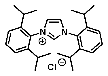 Chemical structure of 1,3-Bis(2,6-diisopropylphenyl)imidazolium chloride