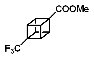 Chemical structure of Methyl 4-(trifluoromethyl)cubane-1-carboxylate