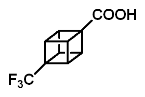 Chemical structure of Cubane-1,4-dicarboylic acid dimethyl ester