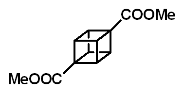 Chemical structure of Cubane-1,4-dicarboylic acid dimethyl ester