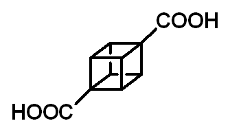 Chemical structure of 1,4-Cubanedicarboxylic acid