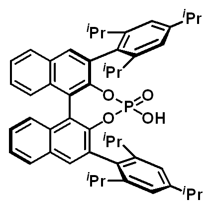 Chemical structure of (R)-3,3'-Bis(2,4,6-triisopropylphenyl)-1,1'-binaphthyl-2,2'-diyl hydrogen phosphate