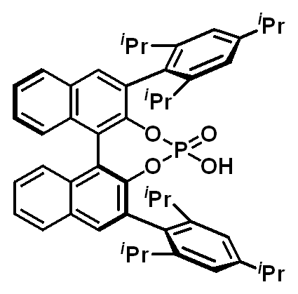 Chemical structure of (S)-3,3'-Bis(2,4,6-triisopropylphenyl)-1,1'-binaphthyl-2,2'-diyl hydrogen phosphate