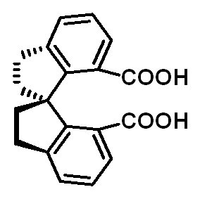 Chemical structure of (R)-2,2',3,3'-Tetrahydro-1,1'-spirobi[indene]-7,7'-dicarboxylic acid