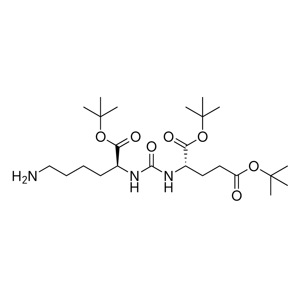 Chemical structure of (S)-Di-tert-butyl 2-(3-((S)-6-amino-1-tert-butoxy-1-oxohexan-2-yl)ureido)pentanedioate , CS-0047390