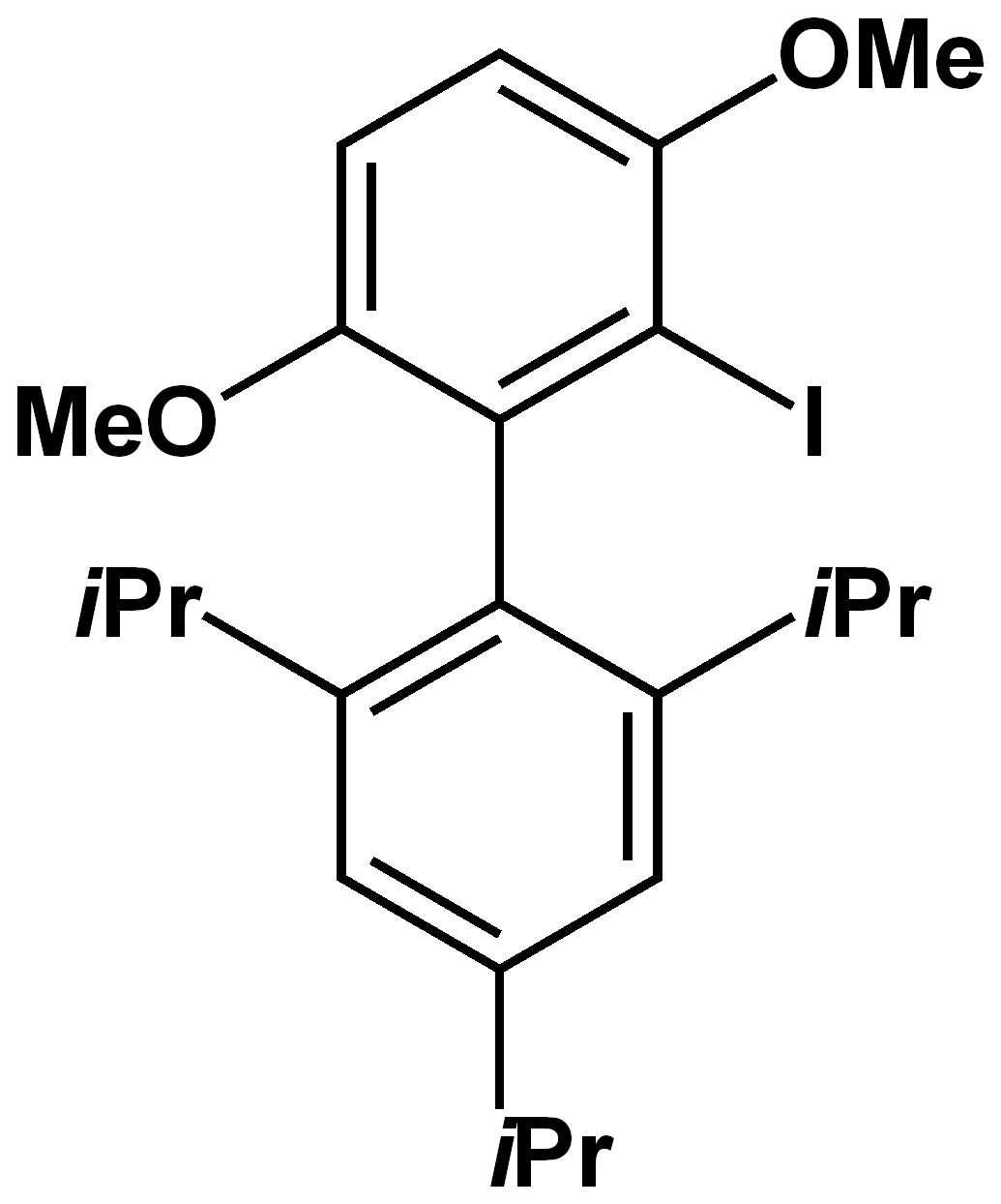 Chemical structure of 2-Iodo-3,6-dimethoxy-2',4',6'-tri-i-propyl-l,1-biphenyl