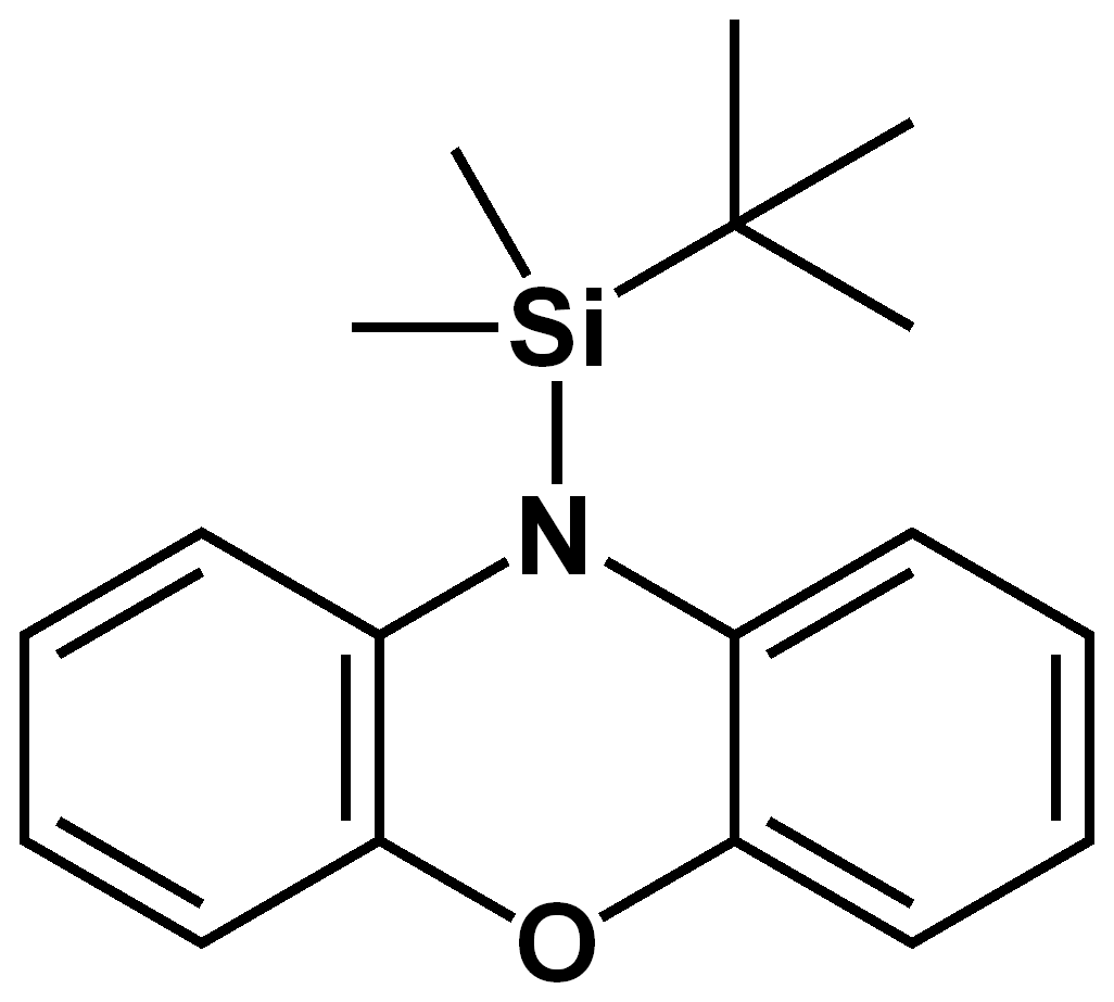 Chemical structure of 10H-Phenoxazine, 10-[(1,1-dimethylethyl)dimethylsilyl]-