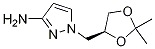 Chemical structure of (S)-1-((2,2-dimethyl-1,3-dioxolan-4-yl)methyl)-1H-pyrazol-3-amine