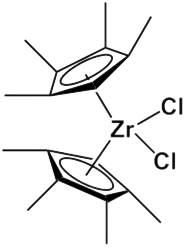 Chemical structure of Bis(tetraMethylcyclopentadienyl)zirconium dichloride