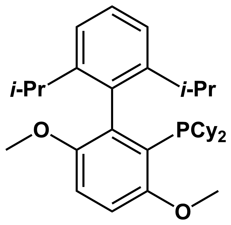 Chemical structure of Dicyclohexyl[3,6-dimethoxy-2',6'-bis(1-methylethyl)[1,1'-biphenyl]-2-yl]phosphine