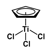 Chemical structure of Cyclopentadienyl titanium(IV) trichloride