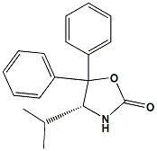 Chemical structure of (R)-(+)-4-ISOPROPYL-5,5-DIPHENYL-2-OXAZOLIDINONE