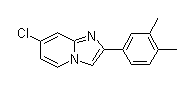 Chemical structure of 7-chloro-2-(3,4-dimethylphenyl)H-imidazo[1,2-a]pyridine