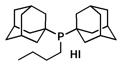 Chemical structure of Di(1-adamantyl)-n-butylphosphine hydriodide