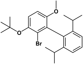 Chemical structure of 1,1'-Biphenyl,3-(1,1-dimethylethoxy)-2- bromo -6-methoxy-2',6'-bis(1-methylethyl)-